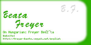 beata freyer business card